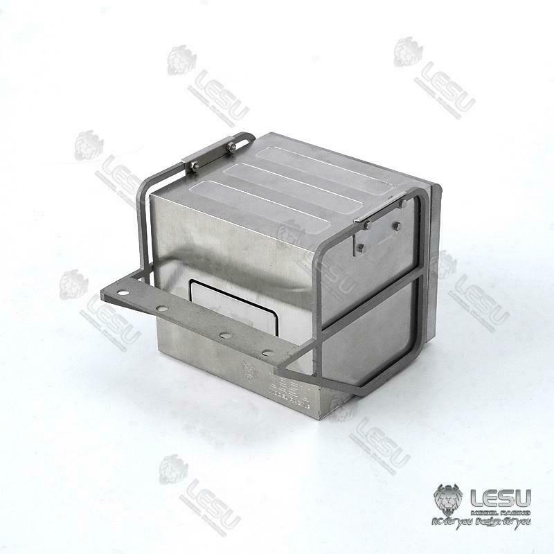 LESU Metal Exhaust Tank Pipe Battery Box Chimney Toolbox for 1/14 Tamiiya RC Model Tractor Truck Trailer Car