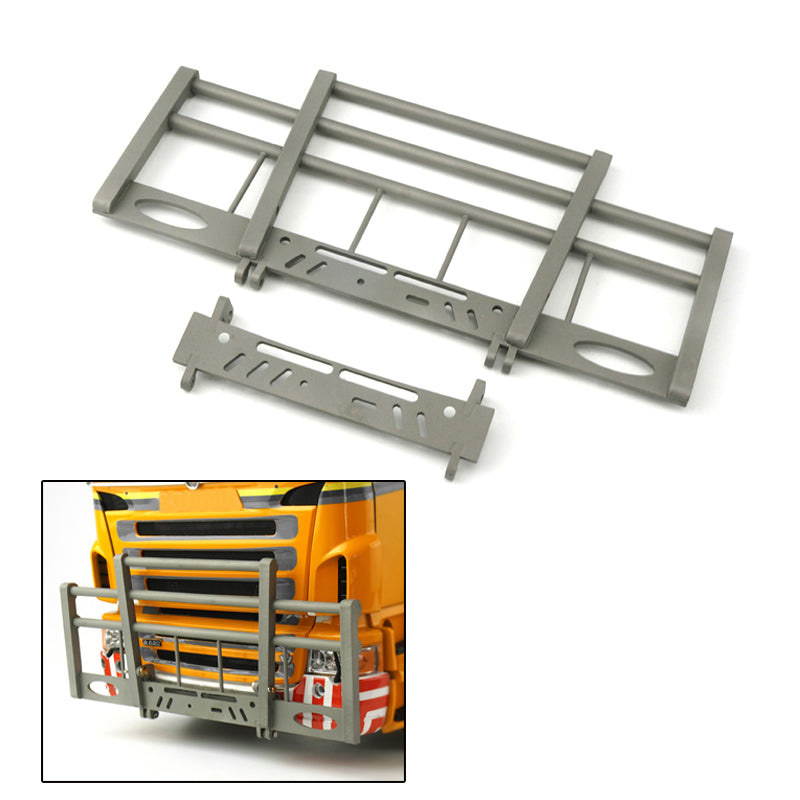 LESU Metal Front Bumper Grille Guard for 1/14 Tamiiya R620 R470 RC Tractor Truck DIY Model Remote Control Cars