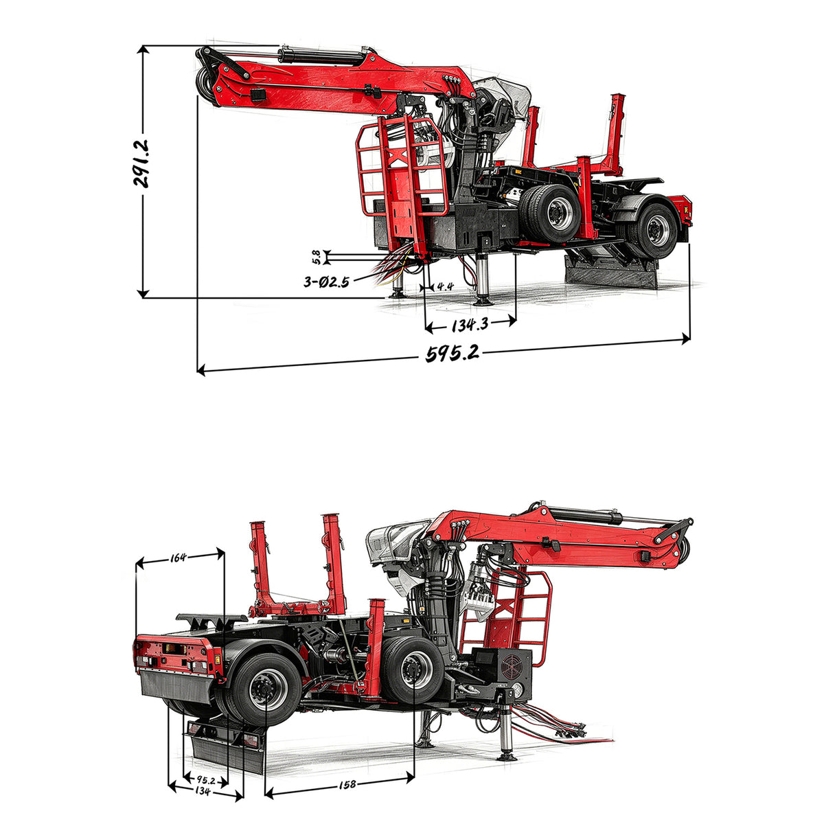 TOUCAN RC HOBBY LESU Z0073 1/14 RC Logging Truck Timber Transport Vehicle with Hydraulic Crane 6x6 Metal Chassis 8CH Valves 3Speed Gearbox Light Sound