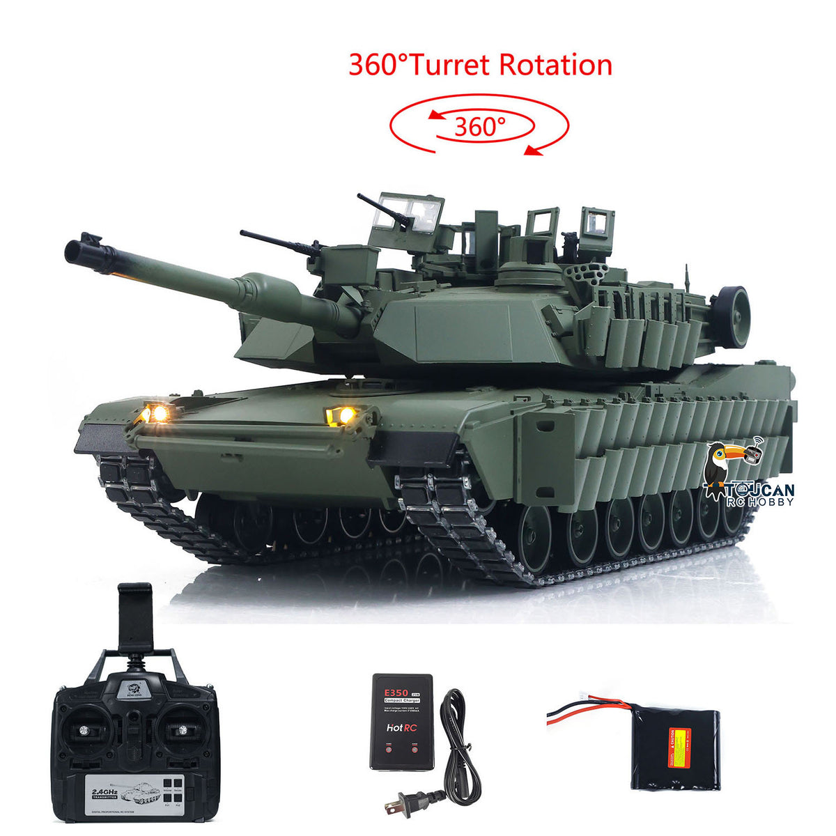 TOUCAN TUSK II 1/16 Metal Remote Control Tank 3918 Abrams M1A2