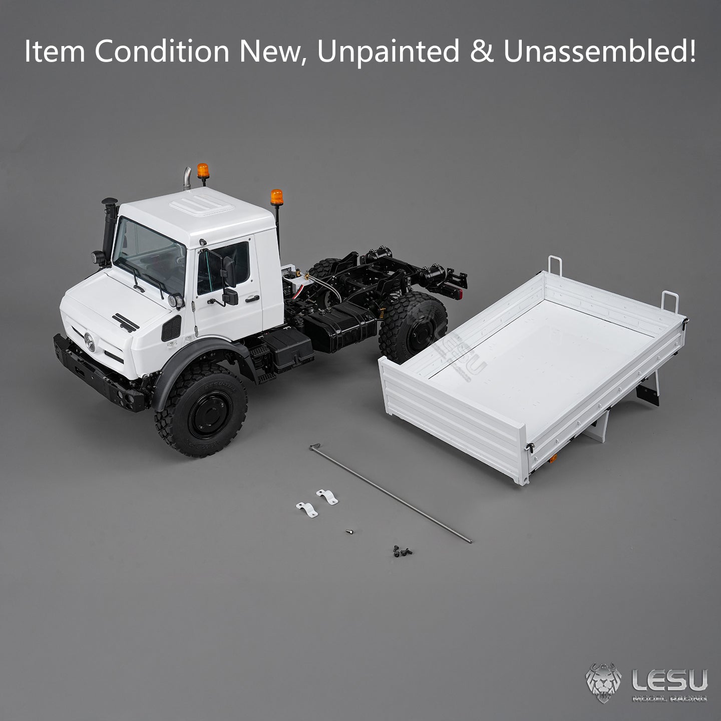 3Speed LESU 1/14 RC Metal Light Truck U4023 AWD Remote Control Off Road Vehicle KIT Model Light Sound Axle Transfer Case Lock
