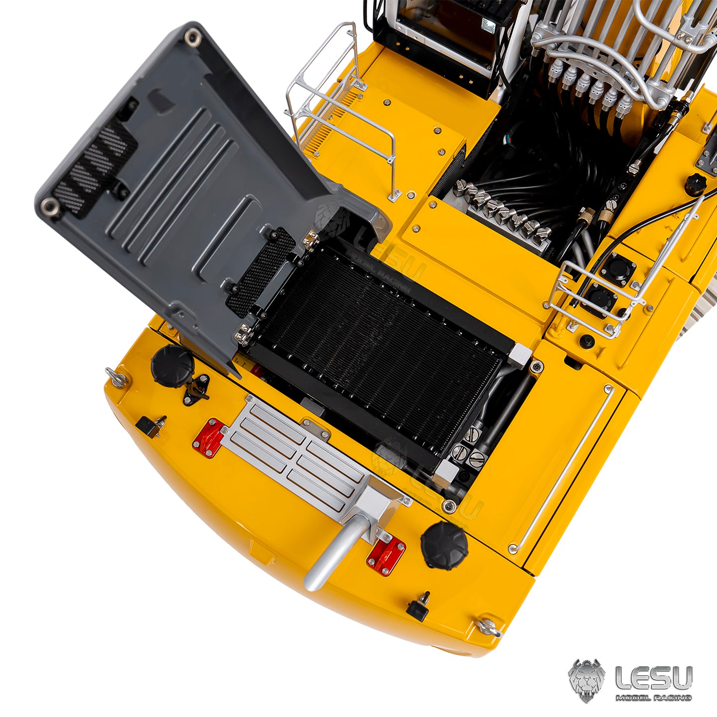 Metal LESU 1/14 RC Hydraulic Excavator 2 Arms LR956 Remote Control Digger Model 4MPA Dual Pumps Light 3S Battery PL18EV LITE