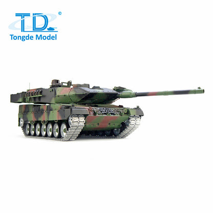 1/16 Tongde RC Battle Tank German Leopard 2A7 Remote Control Military Panzer 320 Rotation DIY Hobby Model