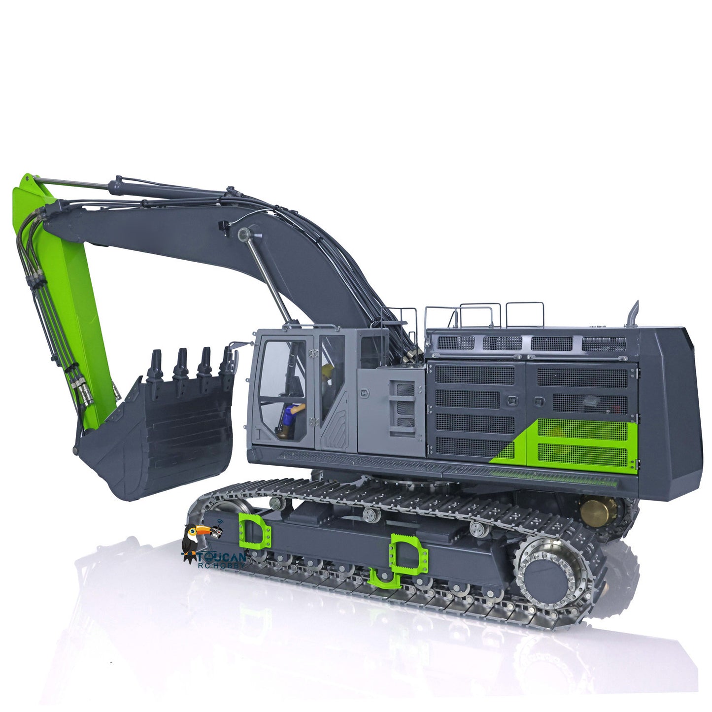 LESU Metal 1/14 RC Heavy Excavator C374F Remote Control Hydraulic Digger Flysky PL18EVLITE Battery Smoke 6CH Valve Quick Coupler