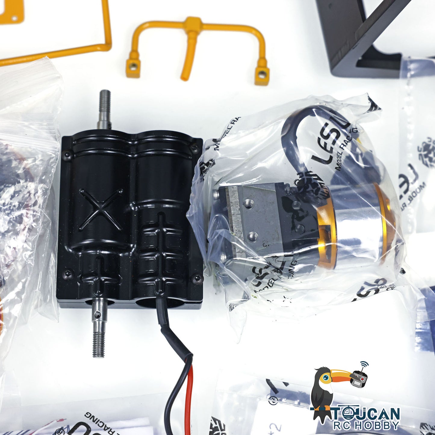 LESU RC 1/14 Metal Painted and Unassembled forklift Kit Vehicle Warning Light Sound System Electronic Turning Servo Motor