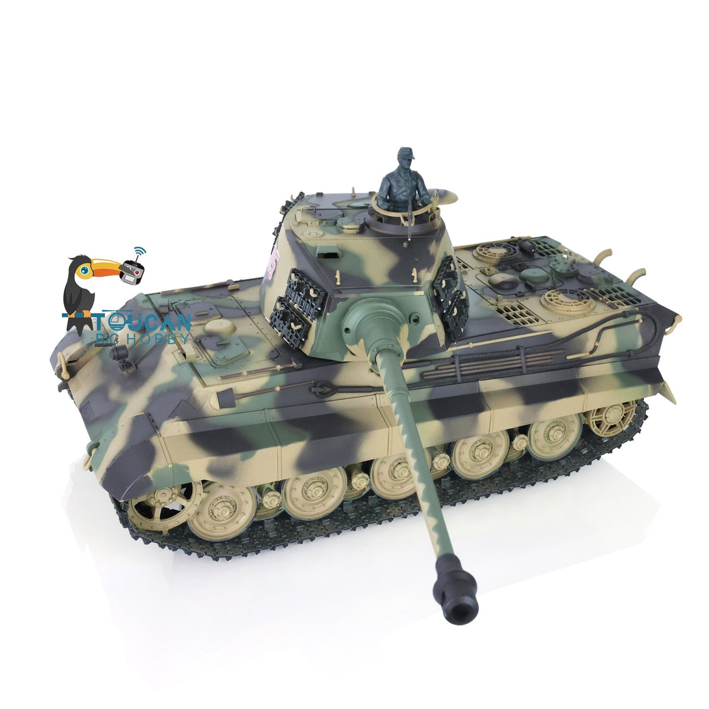 TOUCAN RC HOBBY Henglong 1/16 TK7.0 Plastic German King Tiger RTR RC Tank Model 3888A Sound Light Smoke BB Infrared Combat Metal Barrel
