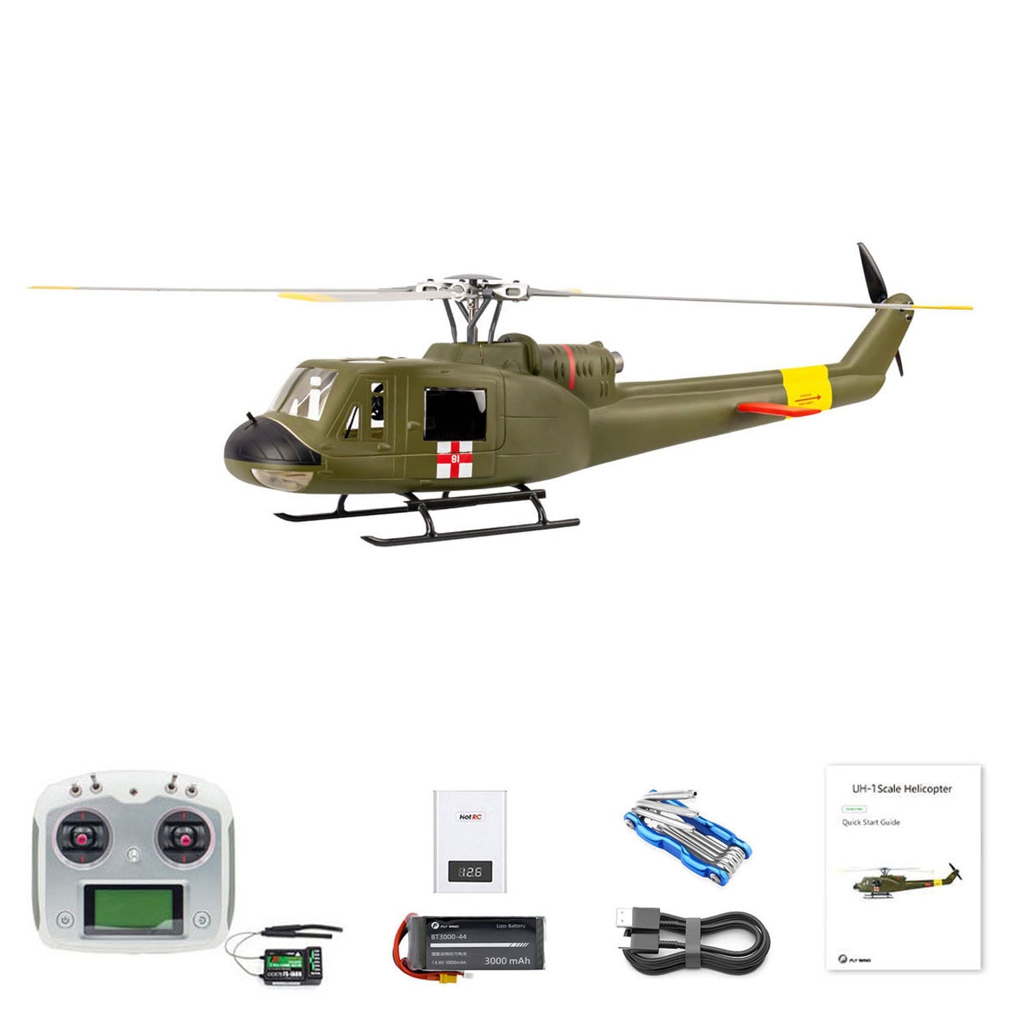 TOUCAN RC HOBBY FLYWING UH1 V4 Remote Control Helicopter GPS Automatic