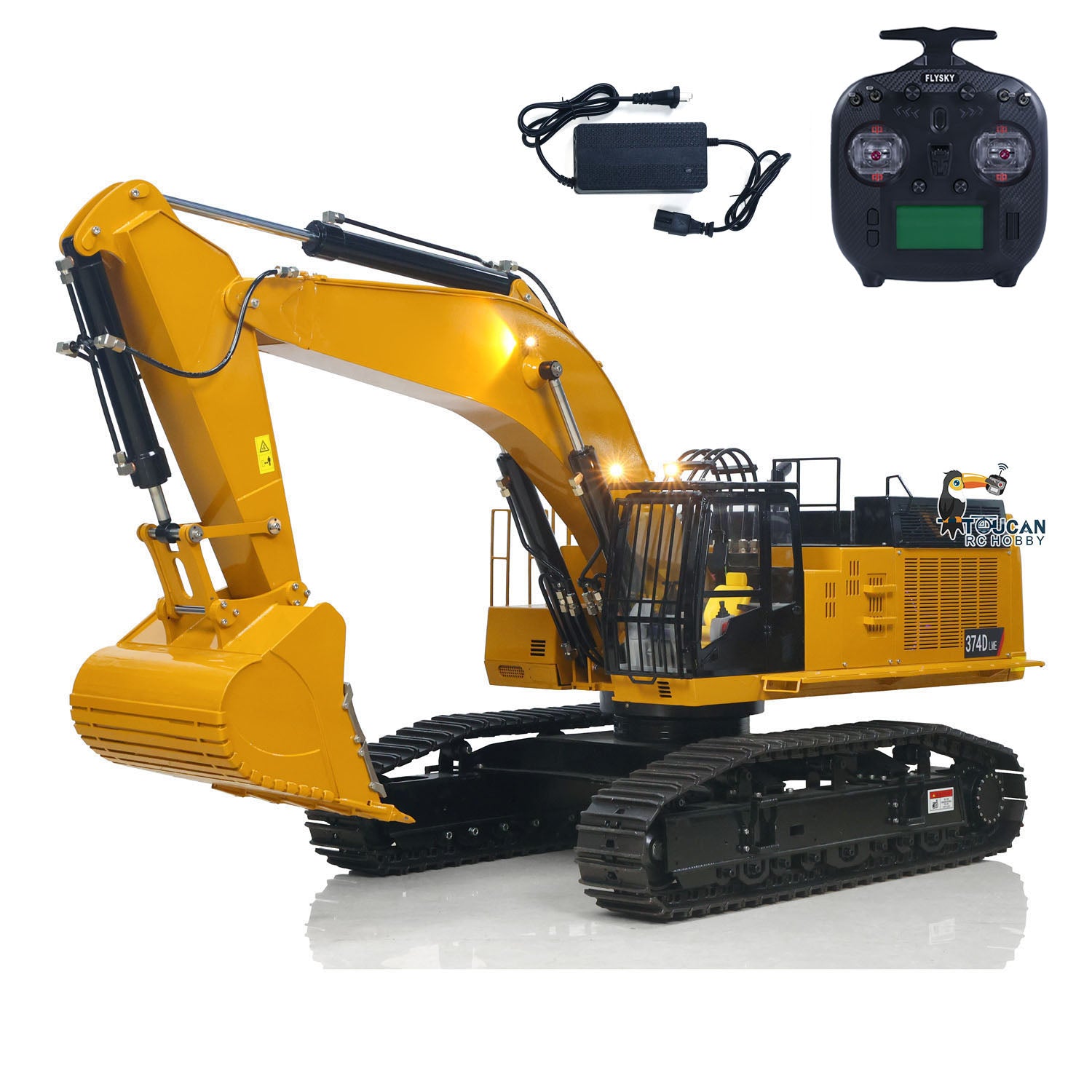 C374 Huge 1/8 RC Hydraulic Excavator 374 Metal Heavy Duty Digger