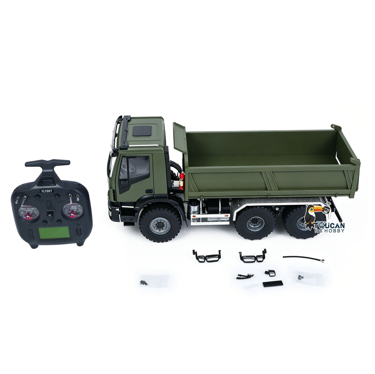 TOUCAN RC HOBBY MODO 1/14 6*6 Metal Radio Control Hydraulic Dump Truck 2-Speed Gearbox RC Tipper Model Differential Locks Radio Light Sound System