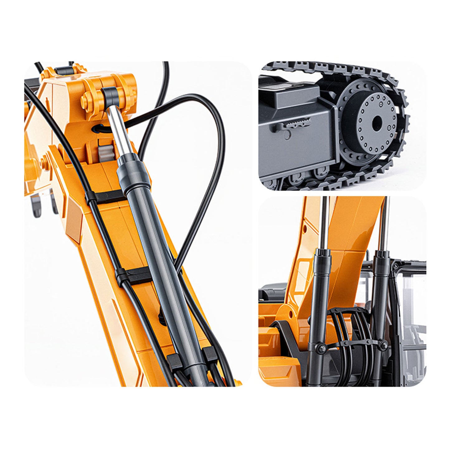 HUINA 1/24 Electric RC Excavator XE1260 Remote Control Digger RTR 360 Degree Rotation Finished Model Metal Bucket Light Sound