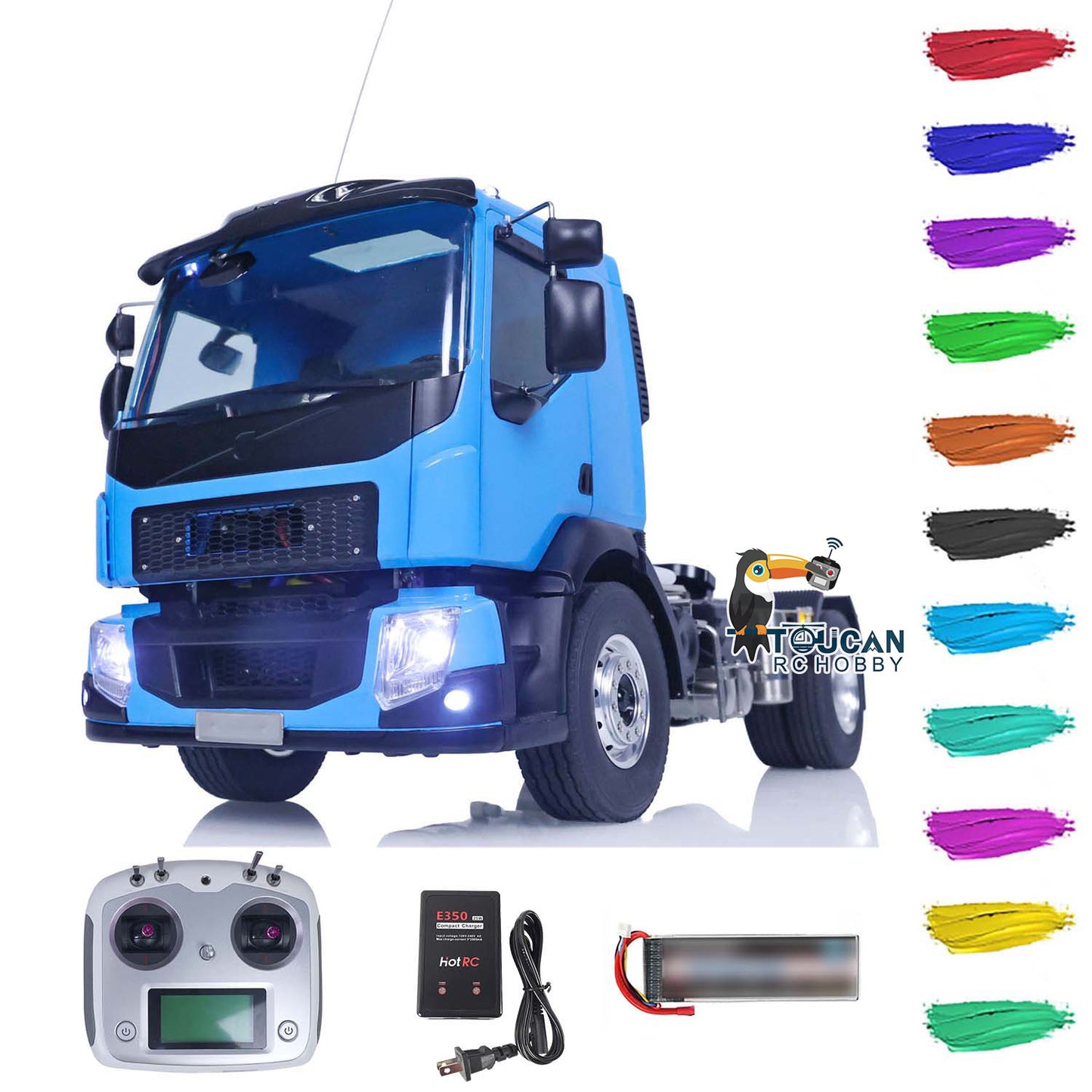 LESU 4x4 RC Tractor Truck 1/14 RTR Painted Assembled Radio Controlled Car Light Battery Metal Chassis ESC Motor