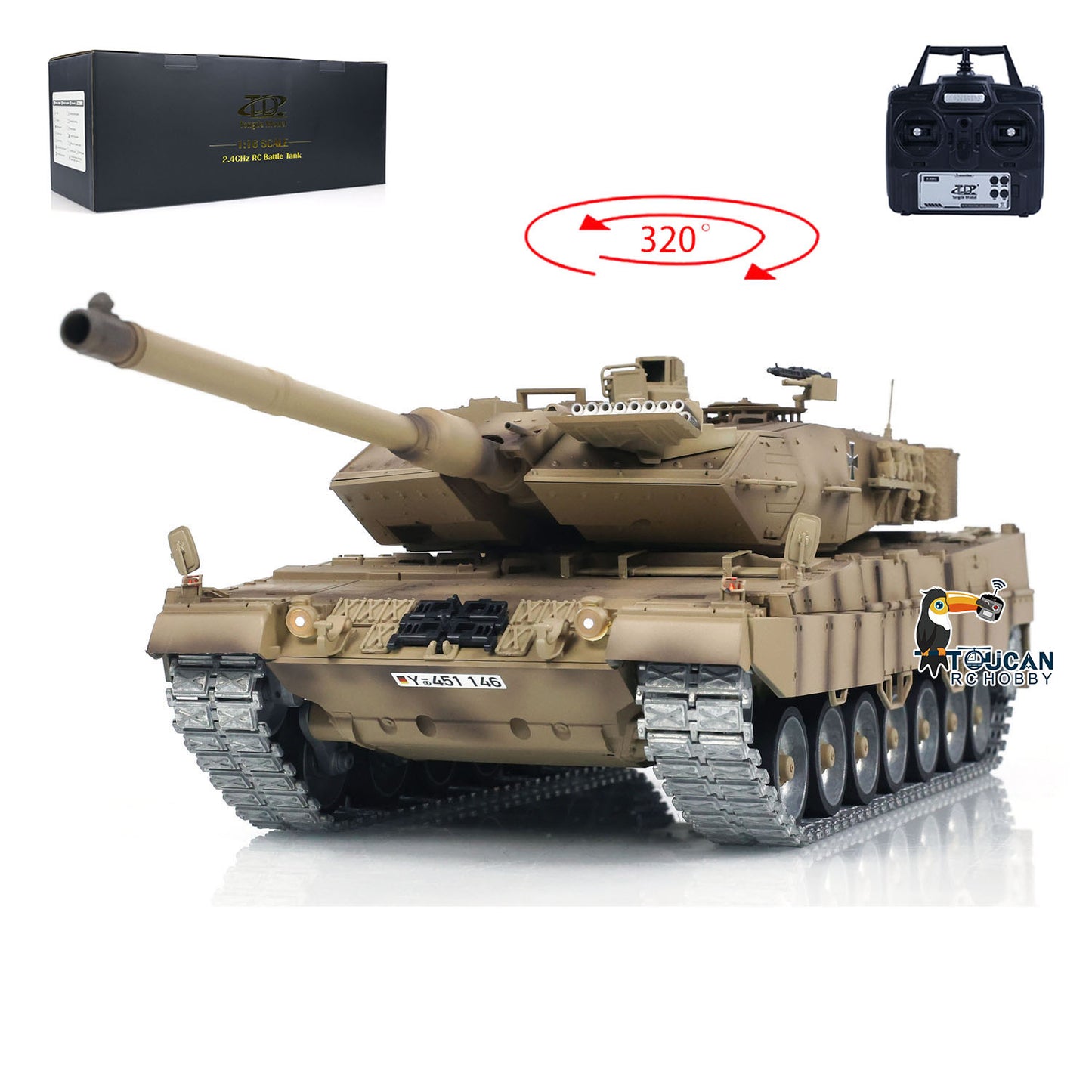 IN STOCK Tongde 1/16 RC Infrared Battle Tank German Leopard2A7 Electric Radio Control Military Vehicle Optional Version Painted Assembled