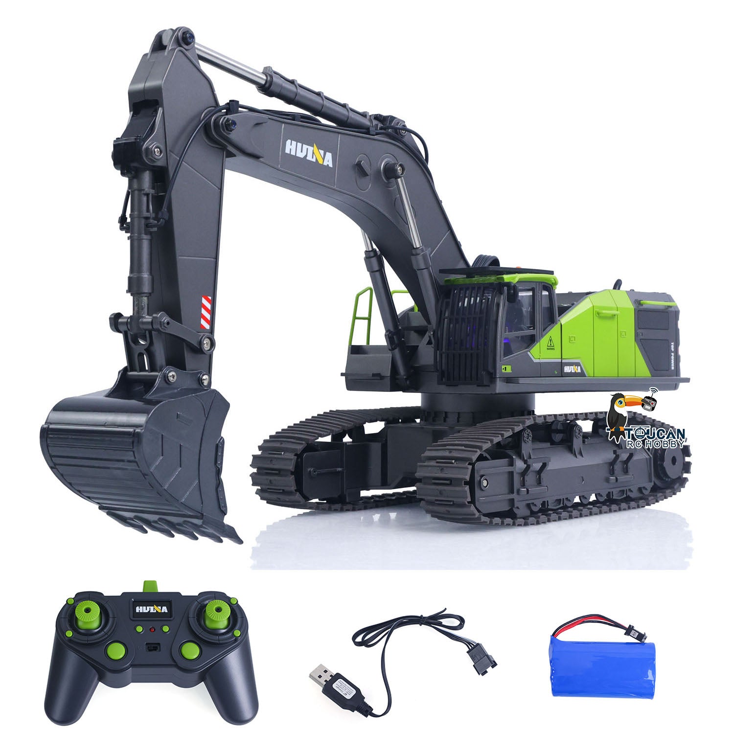 HUINA Plastic 1/14 Metal RC Excavator 593 1593 28CH 2.4Ghz Radio