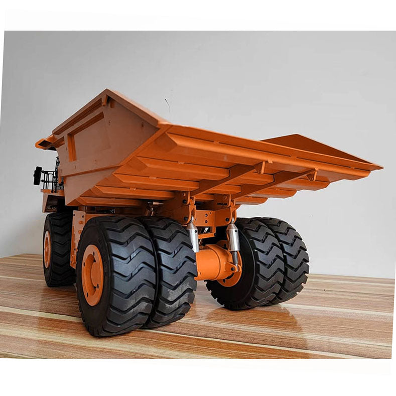 1/20 Metal RC Hydraulic Mine Truck 793D Assembled Dumper Servo Motor I6X Radio Lights Warning Sound System Car Model