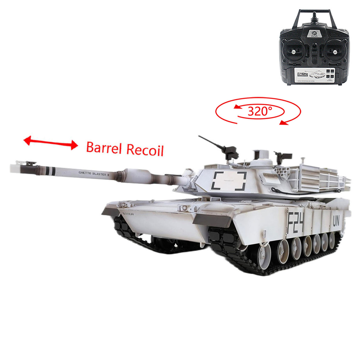 TOUCAN RC HOBBY Plastic Henglong 1/16 7.0 Mainboard RC Tank M1A2 Abrams 3918 Barrel Recoil BB IR Steel Gearbox Battery Smoke Radio 320?? Turret