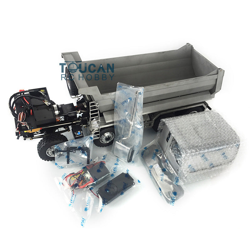 LESU TGS Cabin 1/14 8*8/6*6 Metal RC Dumper Truck Hydraulic Contruction Vehicle 540 Brushed Motor Light Sound for Professional Model Hobbyists