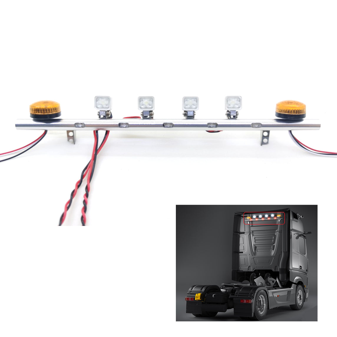 Degree CNC Rotating Light LED Roof Lamp for Tamiya 1/14 RC Tractor Truck Trailer Remote Controlled Car Hobby Model