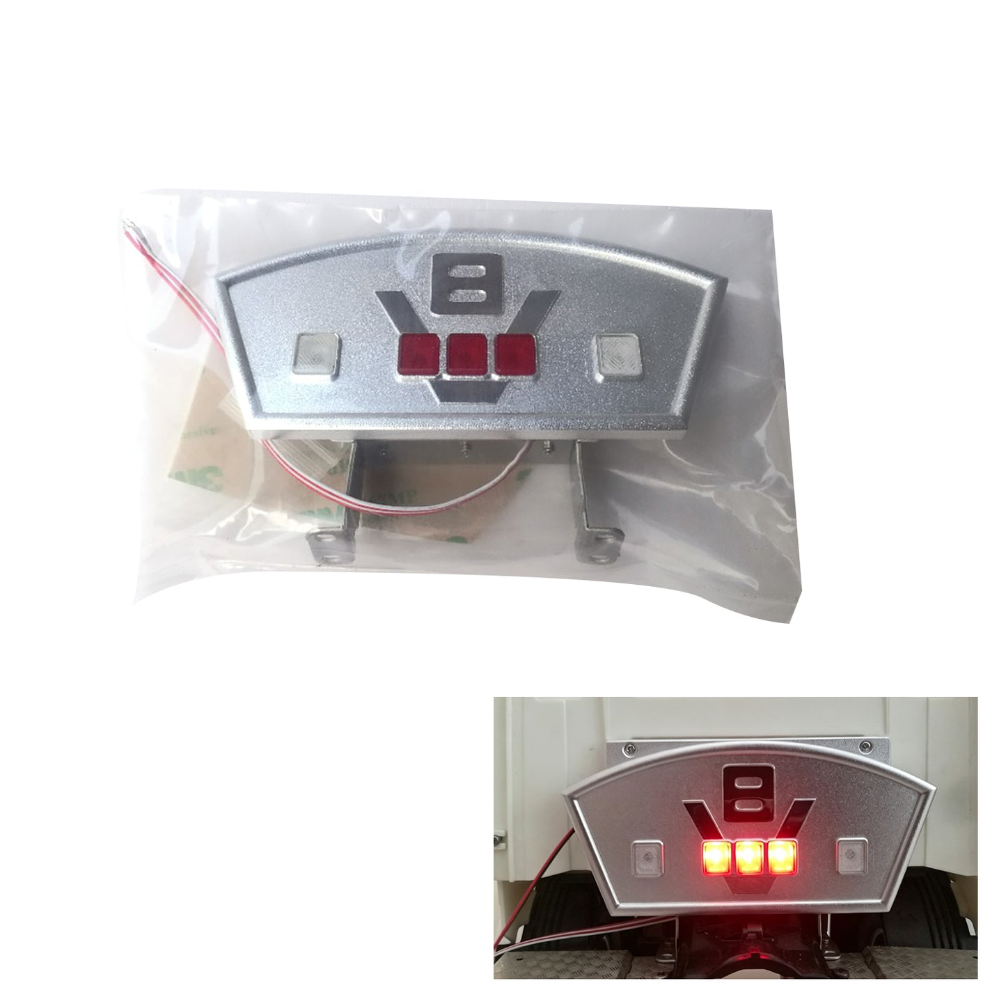 RC Trcusk DIY Parts Cabin Rear Light LED Upgrade Degree Model Universla for 1/14 56323 RC Tractor Truck LESU Car