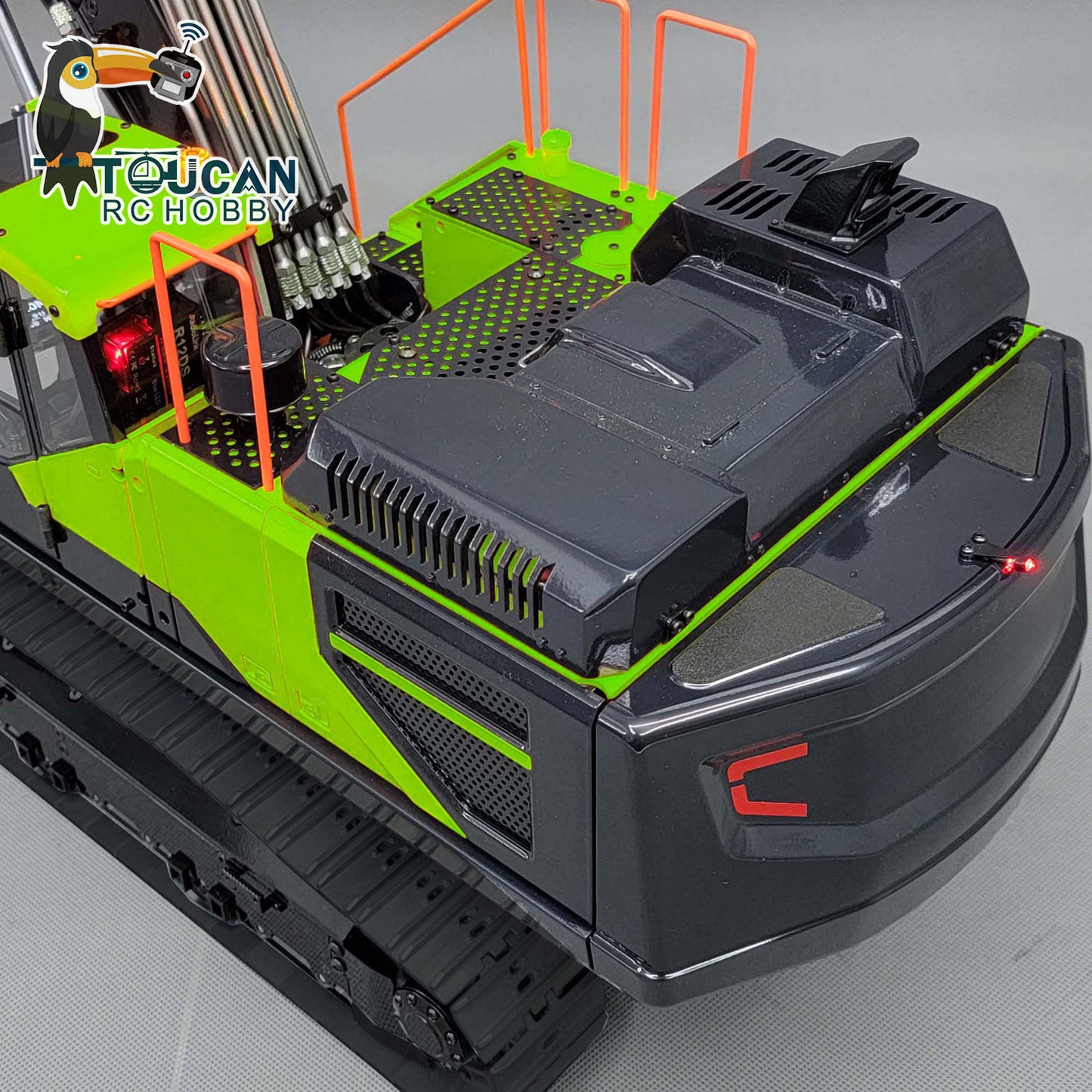 MTM Metal Remote Control Tracked Digger Cars 1/14 EC380 3 Arms RC Hydraulic Excavator Clamshell Bucket Ripper Engineering Vehicles