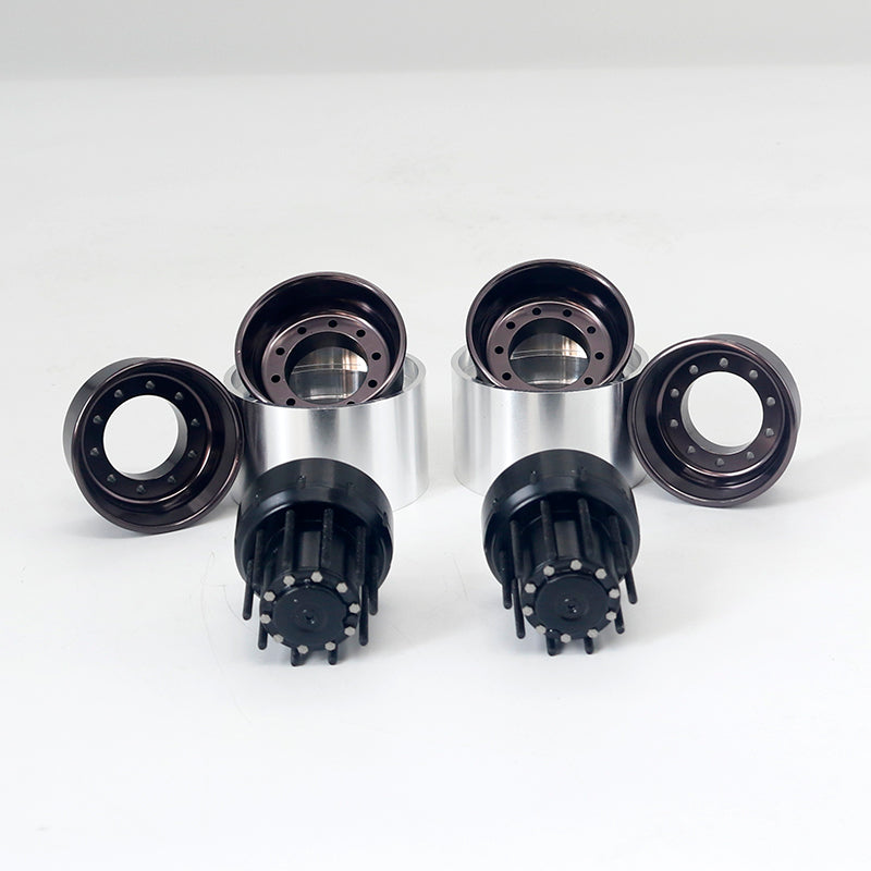 JDModel XS45 Metal Tyre/Rear Double Wheel Hub for 1/14 Scale RC Tractor Truck Construction Transport Vehicle DIY Model Builders