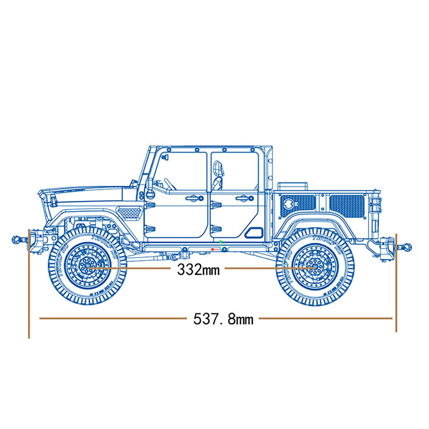 TWOLF 1/10 TW-715 RC Off-road Metal Crawler Climb Truck Sounds Lights Smoke Transport Truck for Adult