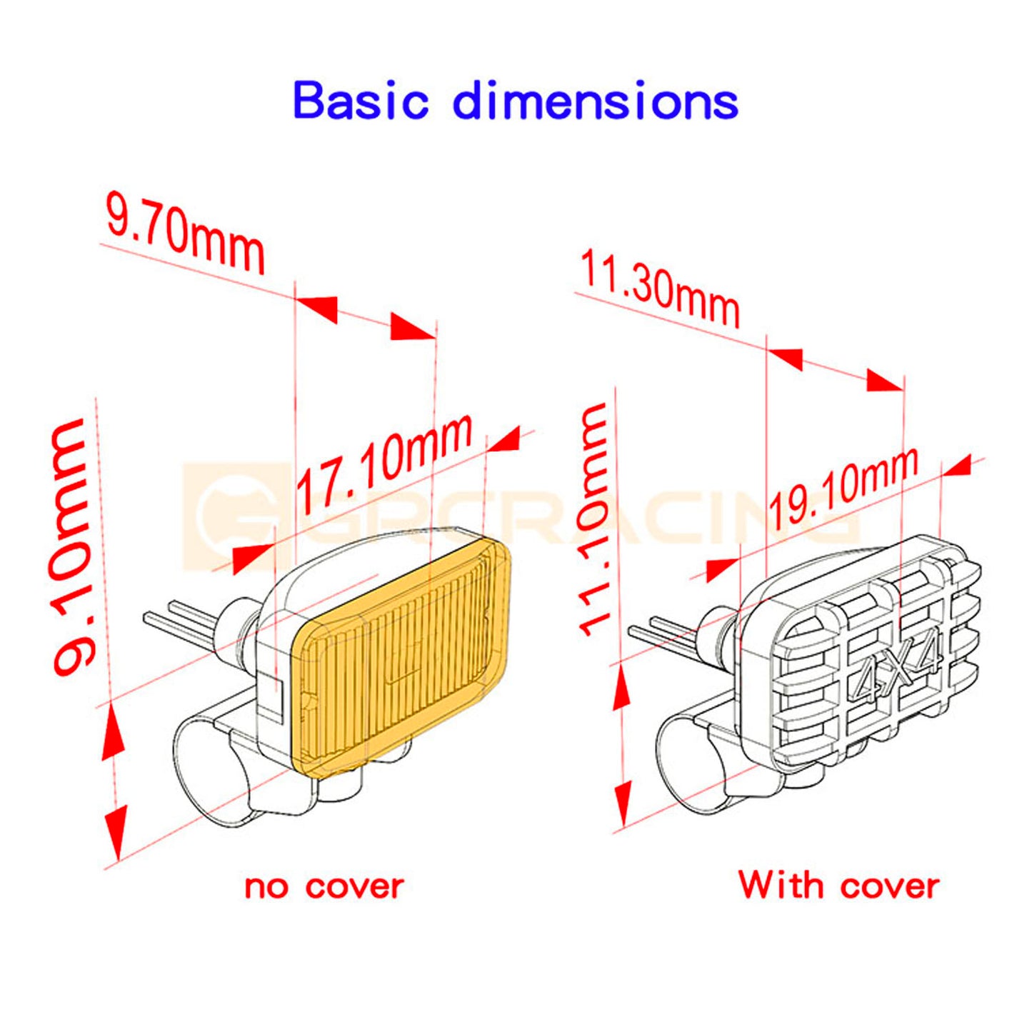 Plastic Spot Light 1 Pair for 1/14 RC Truck 1/10 1/8 Remote Control Crawler Car Vehicles 3-7.4V DIY Spare Parts