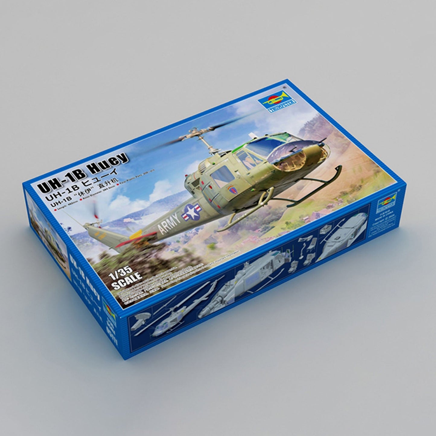 1/35 Trumpeter 05111 UH 1B Huey Plastic Static Helicopter Model Armored Aircraft DIY 200 Parts Unassembled KIT Armor Gift Toy