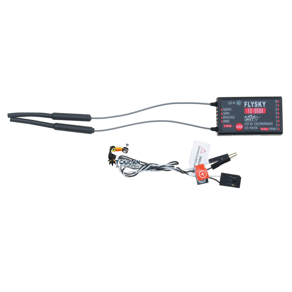 TOUCAN RC HOBBY FLYSKY FS-SR8 12CH 2.4G ANT 8CH Receiver for FS-ST8 Radio Transmitter RC Airplane Car Boat DIY Part Accessories