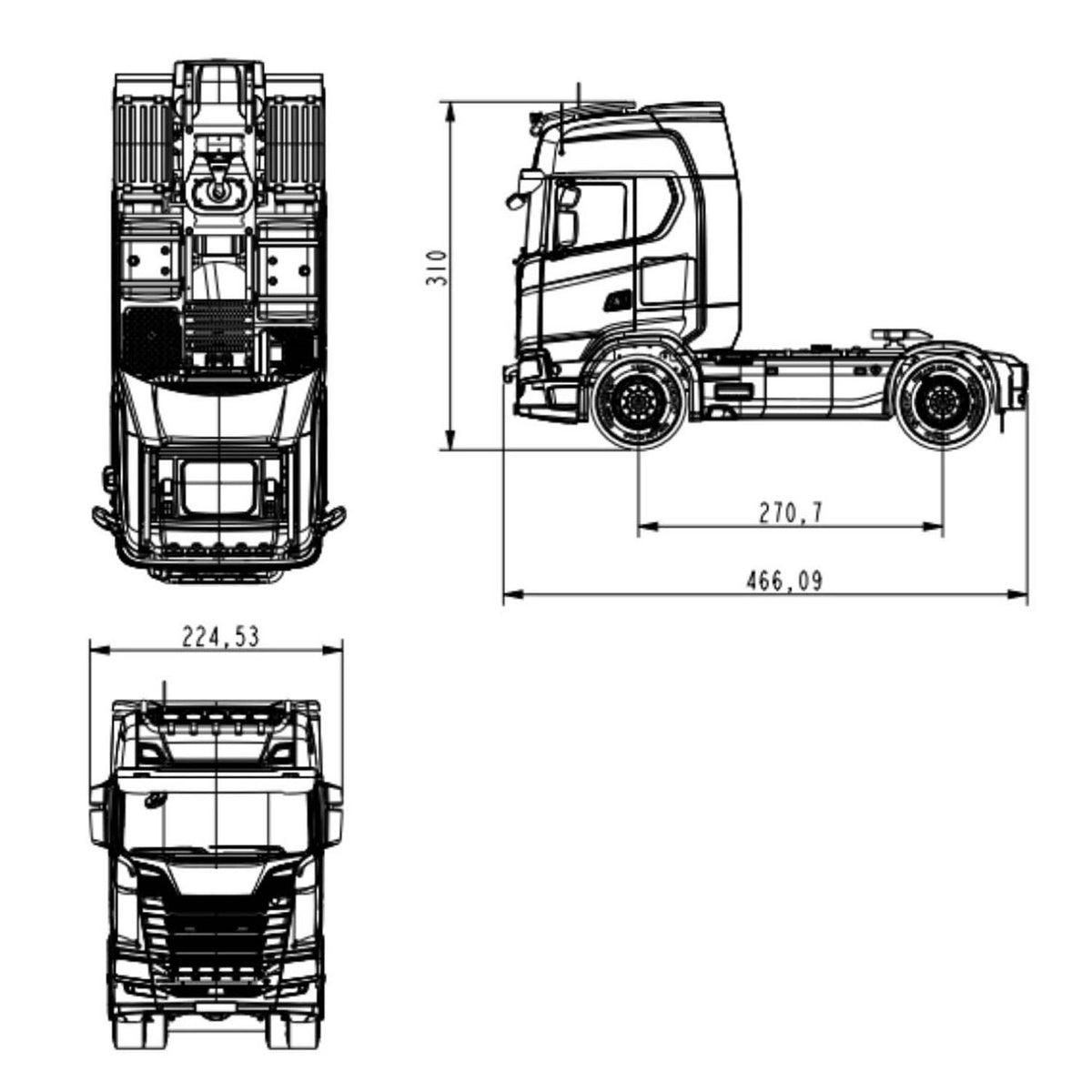 TOUCAN RC HOBBY MODO 770S 1/14 4x4 Metal Remote Control Tractor Truck 2Speed Gearbox Differential Locks RC Lorry Vehicle ST8 Radio Lights Sounds