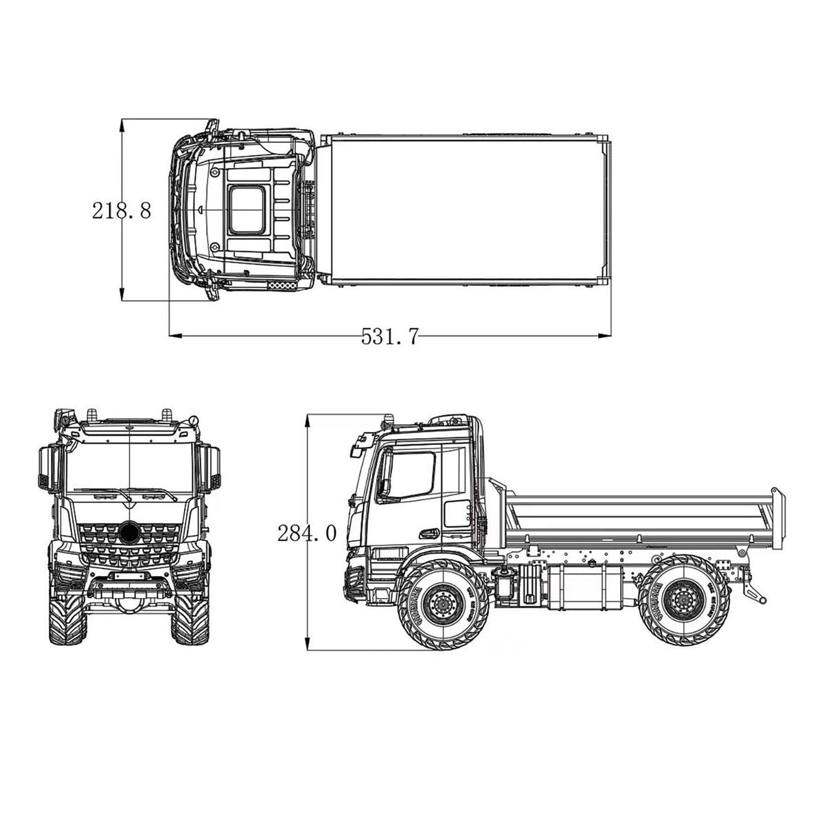 TOUCAN RC HOBBY 3363 MODO 1/14 4x4 Metal Remote Control Hydraulic Dumper 2Speed Gearbox Differential Locks RC Tipper Model ST8 Radio Light Sound