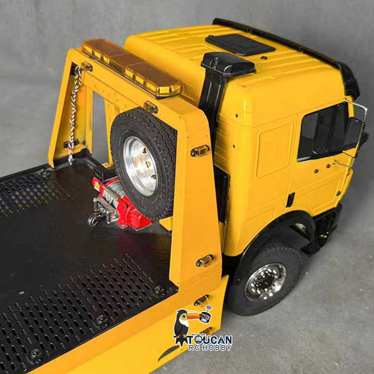TOUCAN RC HOBBY LXY 3348 Metal 4x4 1/14 Remote Control Hydraulic Road Rescue Truck 3-Speed Gearbox Flatbed Tow Trucks Rollback Wrecker Diff Locks
