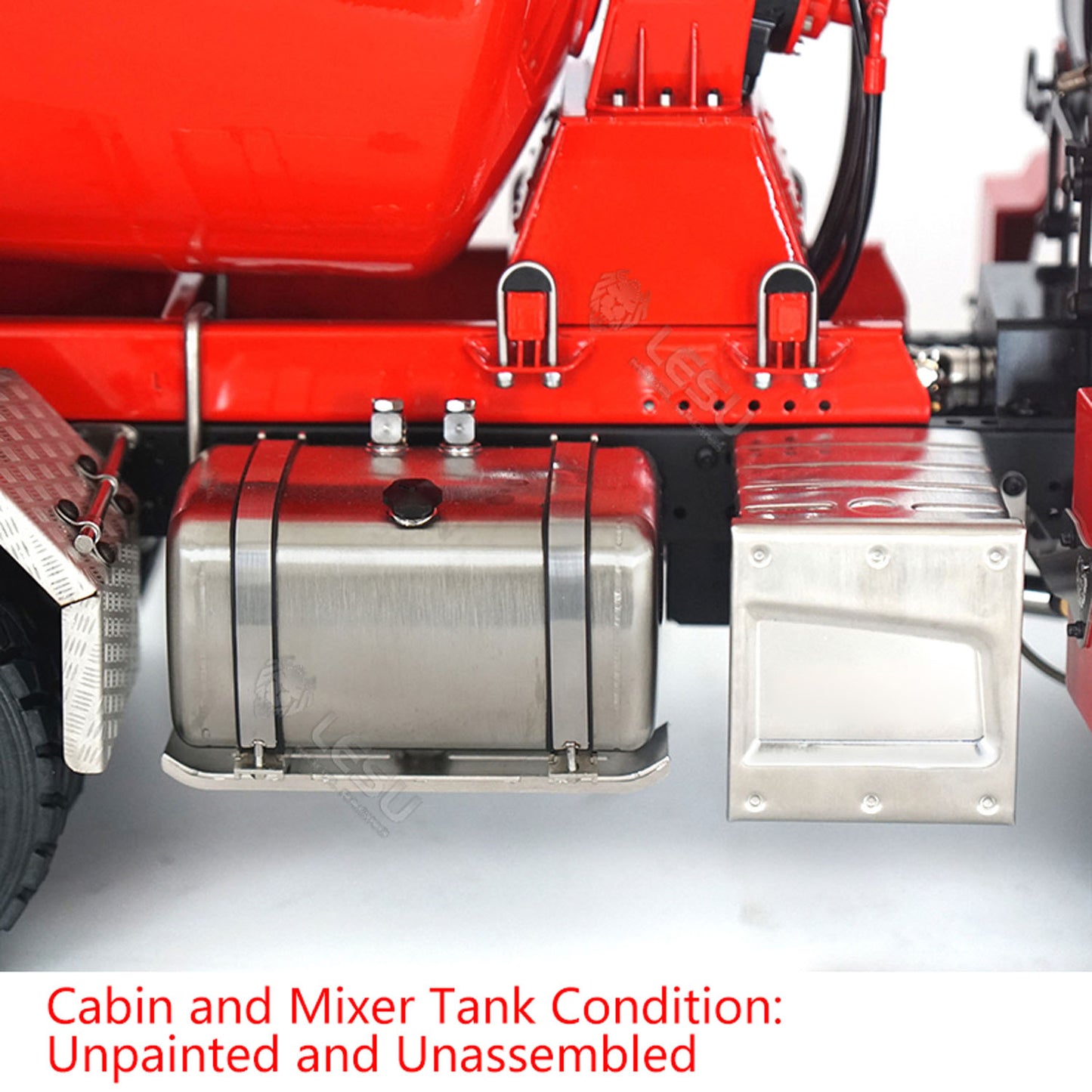 LESU 6x6 Metal 1/14 RC Mixer Truck for Remote Controlled Unpainted Agitating Lorry Concrete Car Model Motor Servo Sound Lights