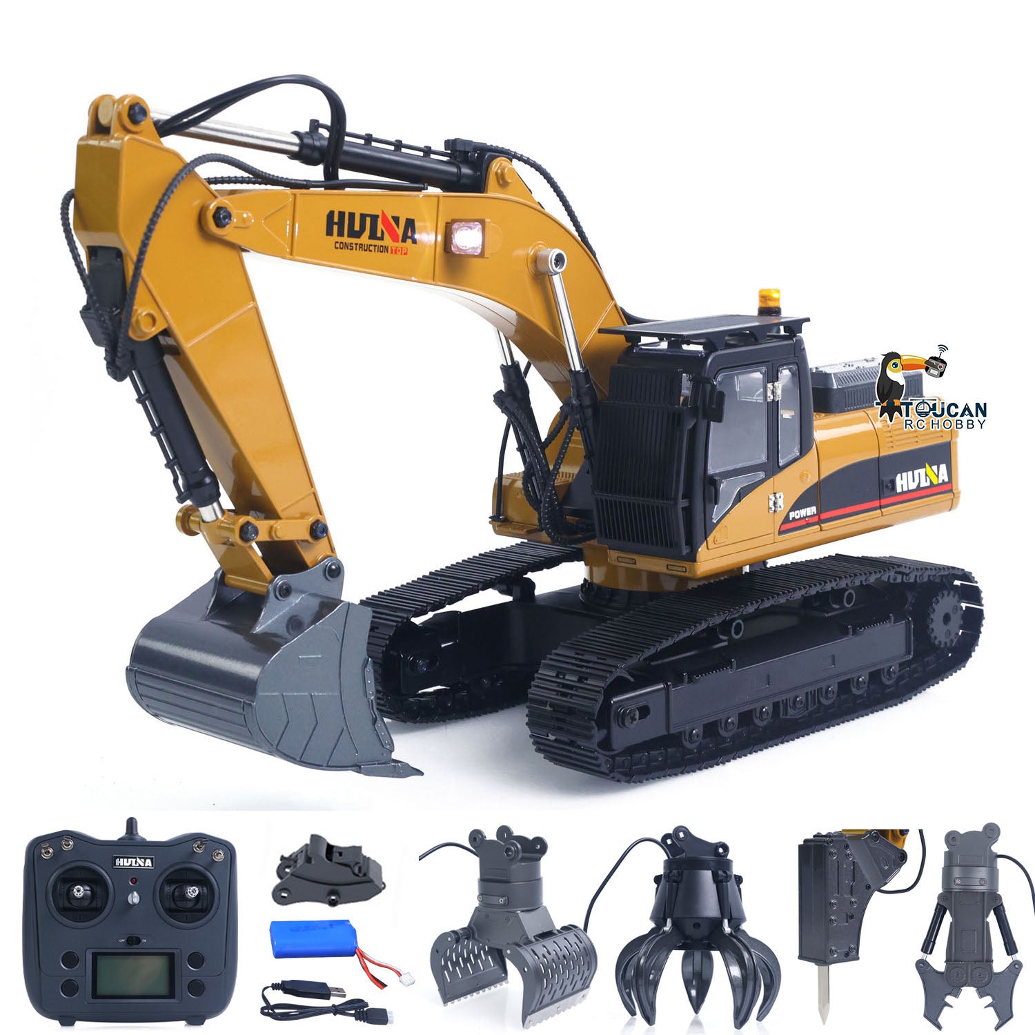 In Stock HUINA New Upgrade 580 1/14 Metal Excavator Model