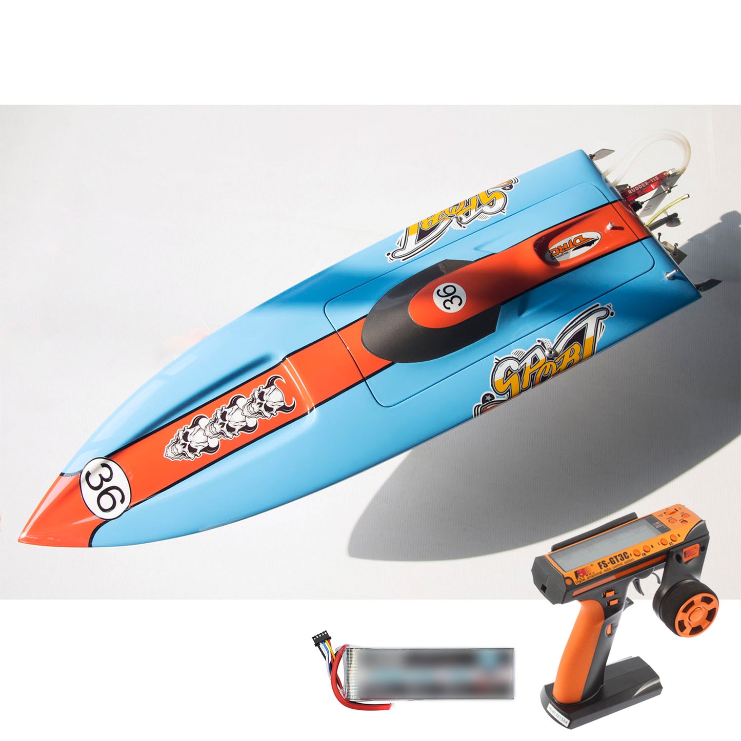 RC Racing Boats Fiberglass Remote Control Ship E36 75KM/H High-Speed DIY Models PNP RTR Versions Brushless Motor ESC Servo