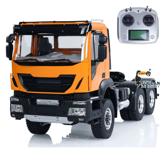 1/14 6x6 RC Tractor Radio Controlled Truck 2-speed Transmission Car Sounds Lights Metal Chassis Servo ESC Motor DIY