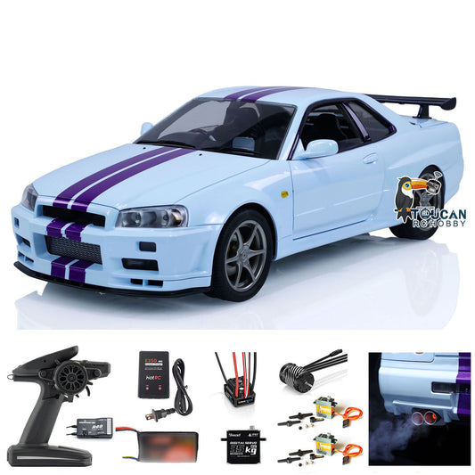 IN STOCK Capo 4WD 1/8 Metal RC Racing Car R34 4x4 High Speed RTR Remote Controlled Drift Vehicles Sound Smoking RTR Upgraded Version