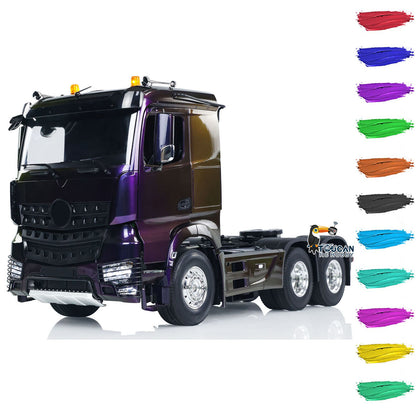 1/14 6x4 RC Tractor Truck Remote Control Car Painted Assembled Model Light Sound Roof Rotating Lights PNP RTR Optional Versions