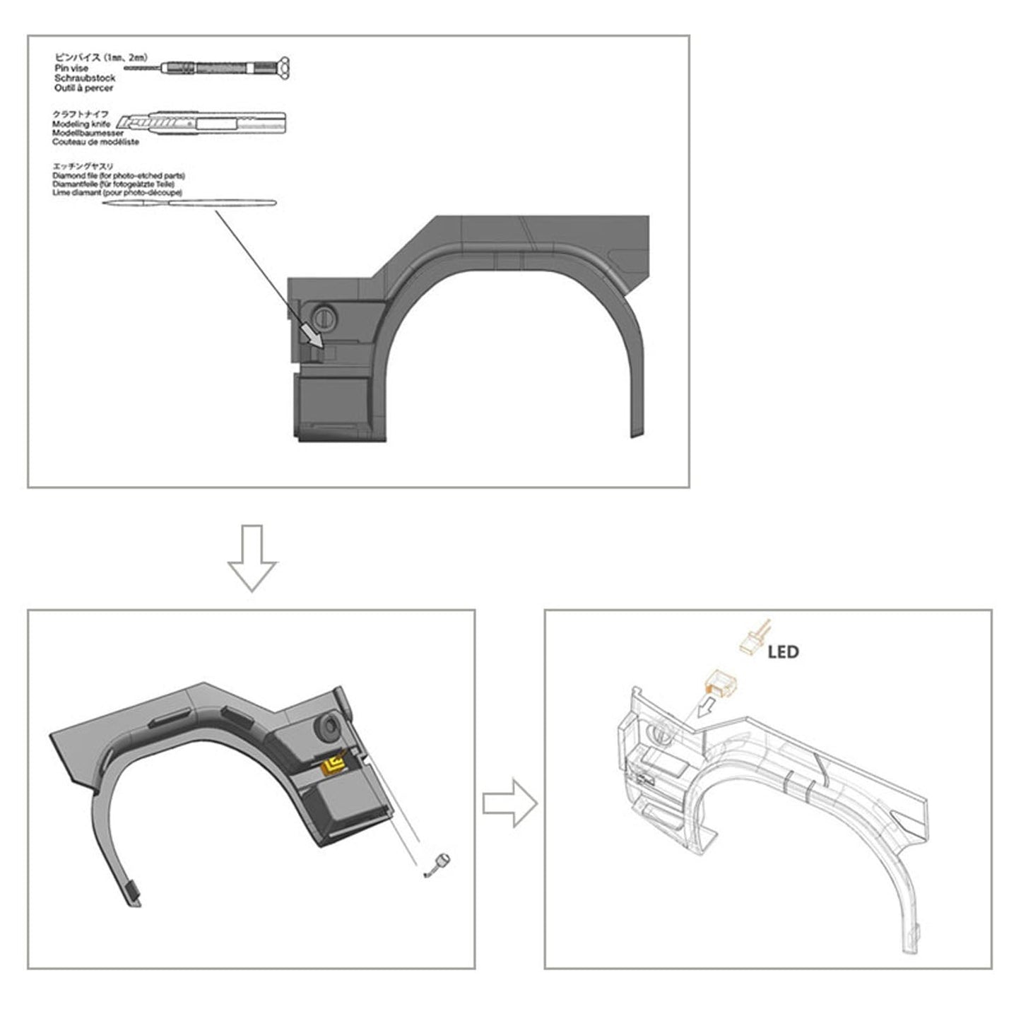 Foot Pedal Light Plastic 3V LED Turn Lamp for DIY TAMIYA 1:14 Remote Control Tractor Truck R620 R470 Model Car Accessorie Upgrade