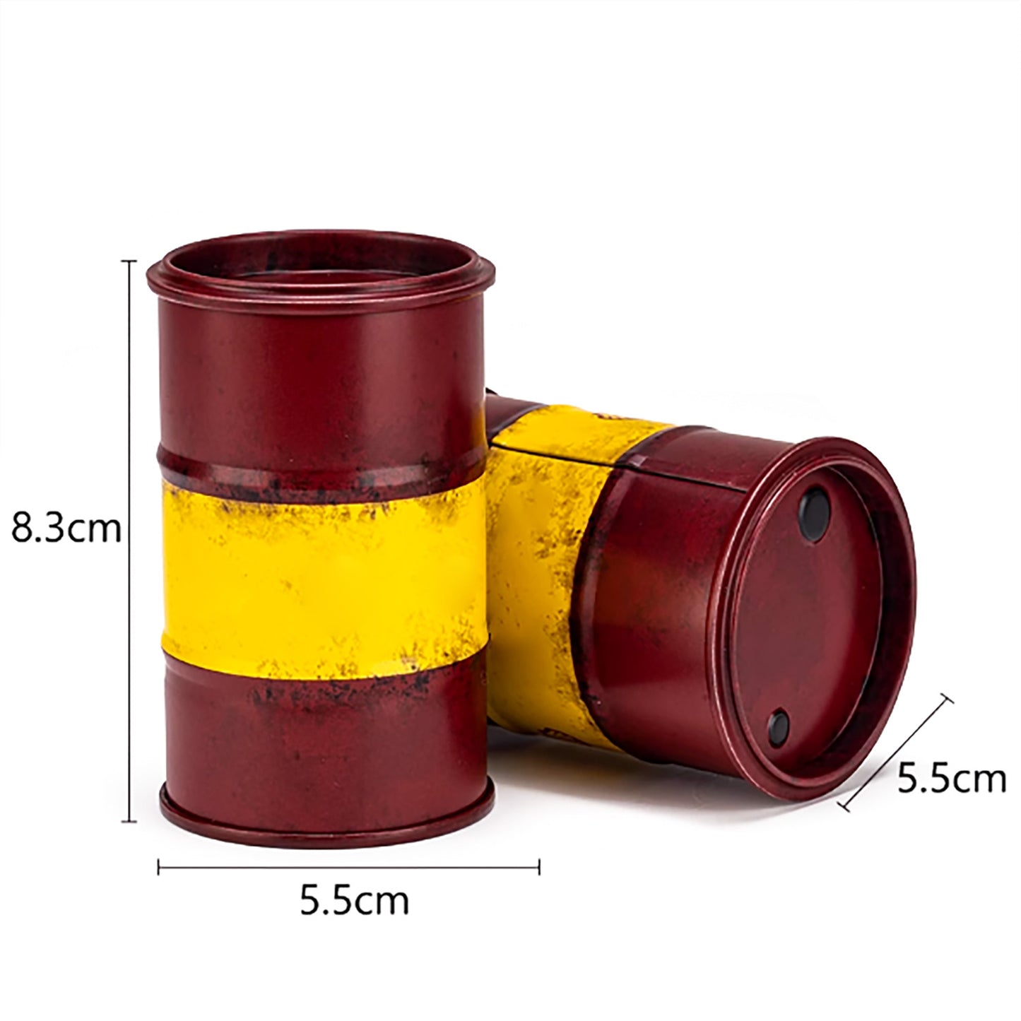 Metal Mini Oil Barrel YG010 Openable Lid For Desk Decoration Gaming Diorama Prop Industrial Chic Design Weathering Finish