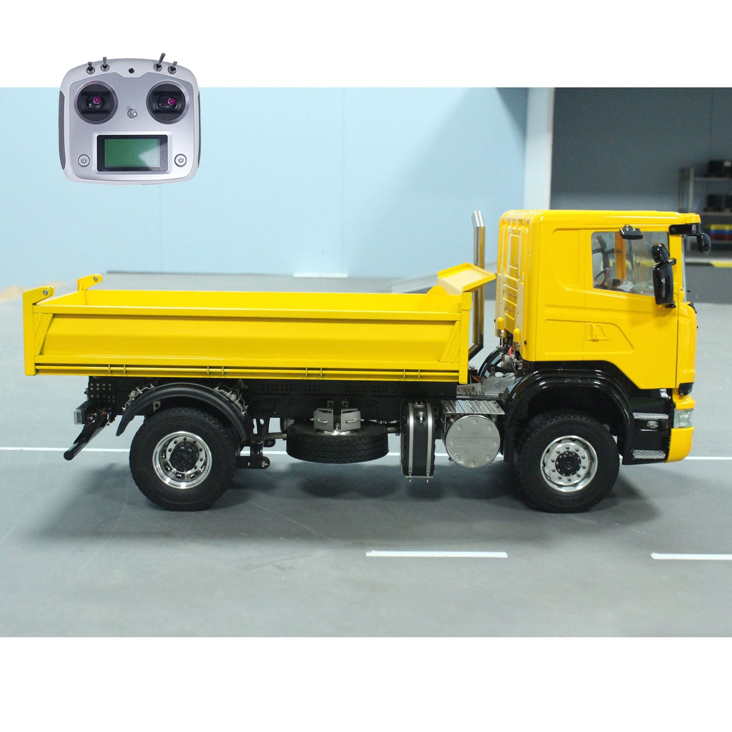 1/14 4*4 RC Hydraulic Dumper Car Remote Control Dump Truck Metal Tipper Electric Model FlySky I6S 3-speed Transmission