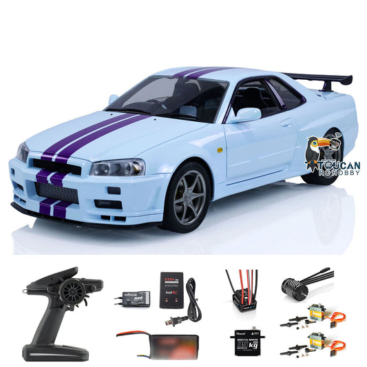 Capo 1:8 RC Drift Car 4x4 Remote Control Roadster RTR R34 High-speed Hobby Model Assembled Painted DIY Toys Brushless Motor