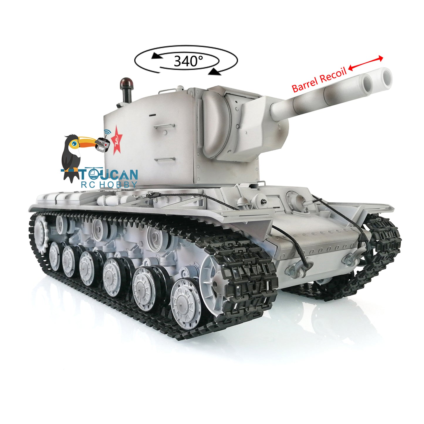 Henglong 1/16 7.0 Plastic Ver Painted Gigant RC Tank Soviet KV-2 RTR 3949 Barrel Recoil Suspension Arms BB Shooting