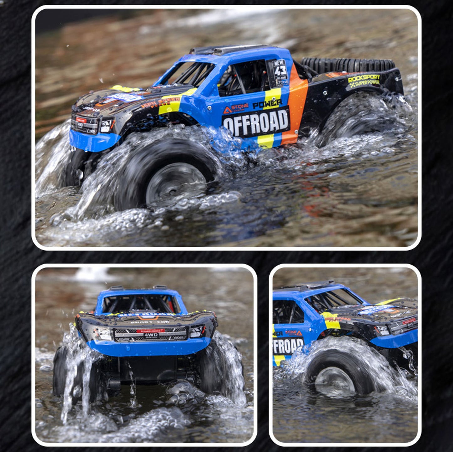 2.4G Remote Control Off Road Vehicle 1/14 4WD Rock Crawler Car Q205 Amphibious Waterproof Pickup Truck 360 Rotation RTR Battery