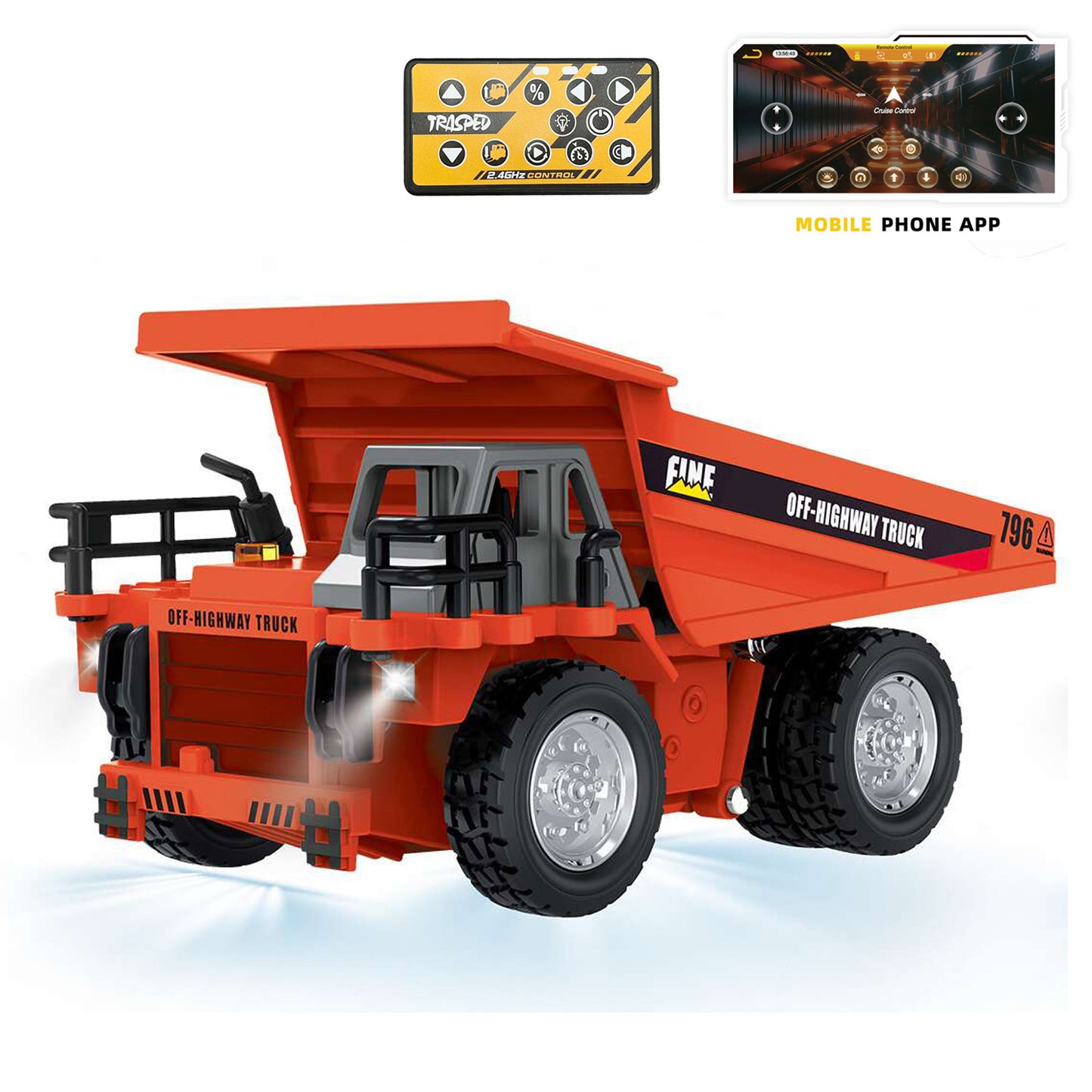 1/64 Remote Control Dumper HG4 431 Alloy Plastic Construction Vehicle Electric Lifting RC Tipper Desktop Model Collection Gift