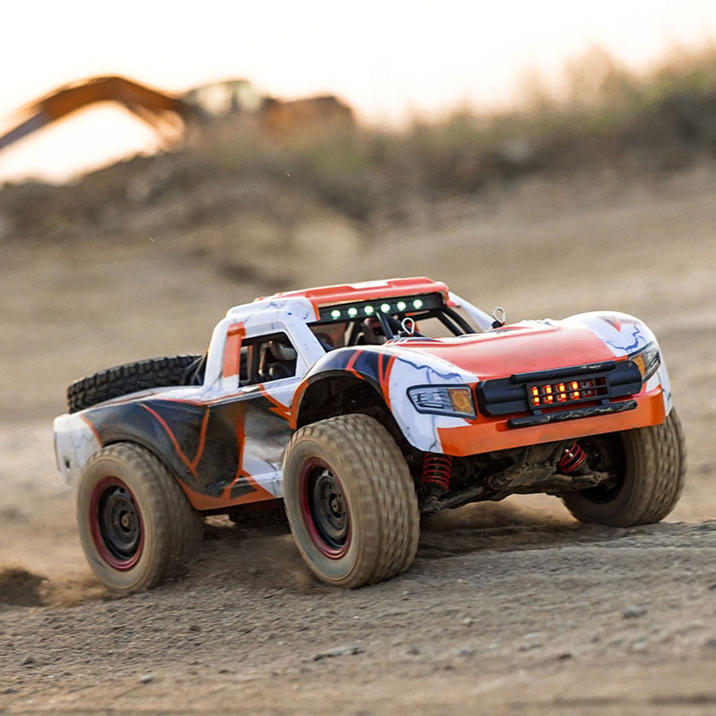 In Stock 1/14 2.4G RC High Speed Off Road Vehicle 70KM/H Wireless Control 4WD Car Q130B Brushless Motor Servo Battery LED Lights RTR