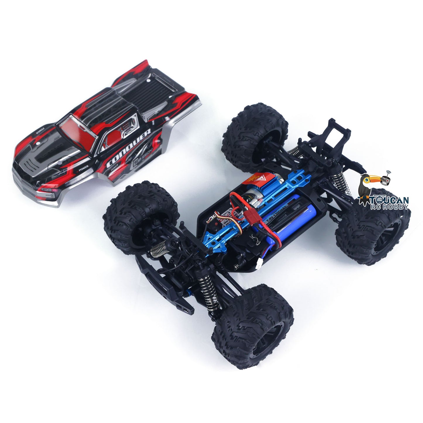 US Stock 12 Inches Plastic 1/16 4X4 Remote Control Off Road Car SCY 16102 RC Big Tire Truck Pickup Metal Drive Shaft Charging Protection
