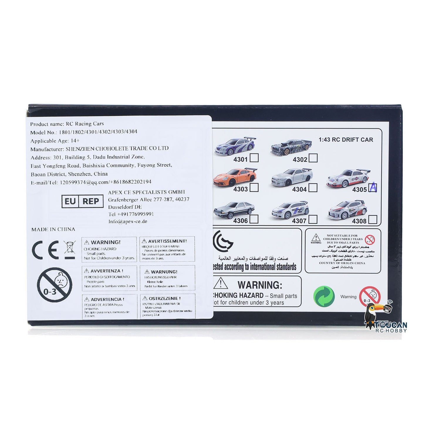 In Stock 1/43 2.4G Radio Control Drift Car Racing Vehicles High Speed 15KM/H 4WD Mini Car Model Battery Lights RTR Children Toys Gift