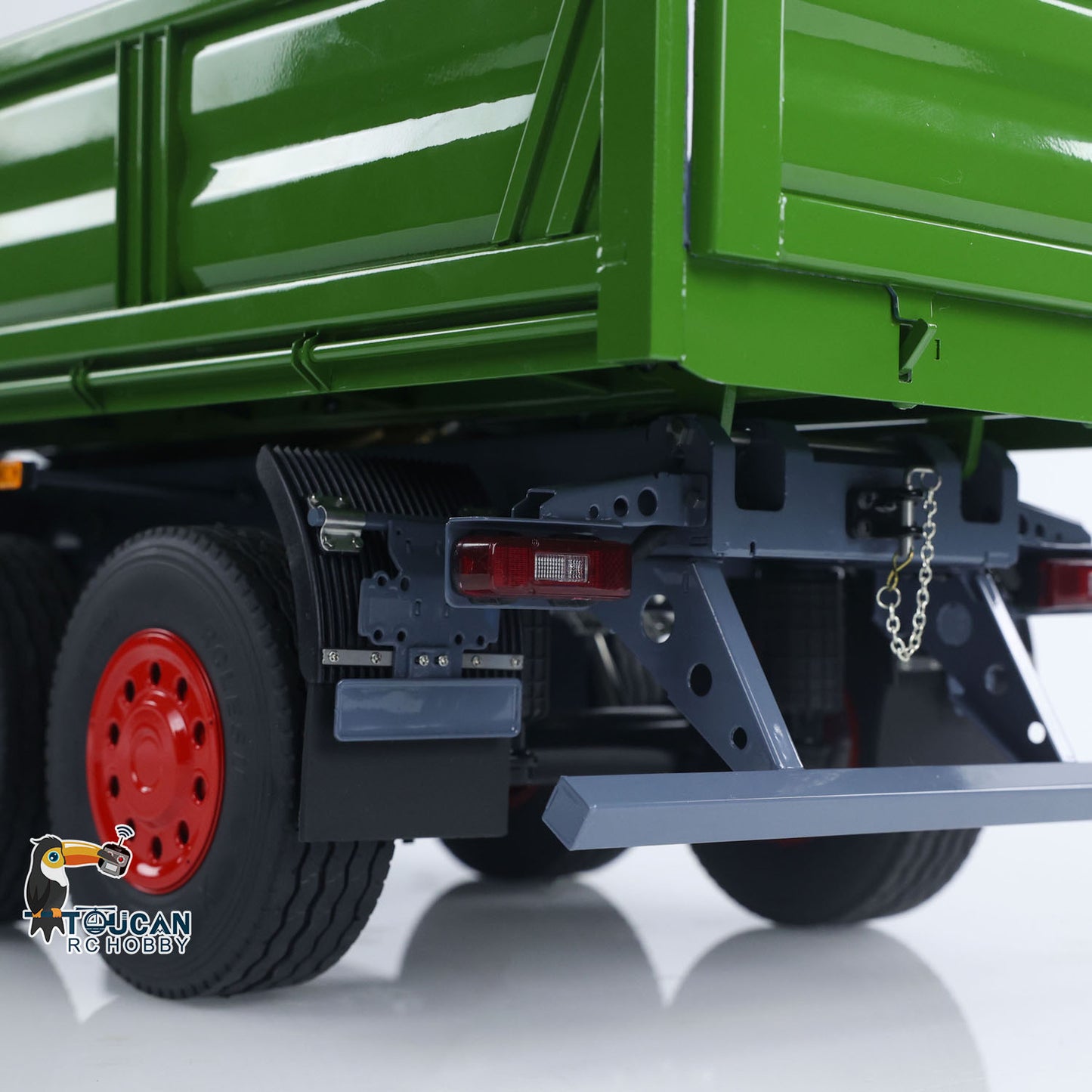 LESU A0051 1/14 Metal Hydraulic RC Full Trailer with Electric Support Legs LED Lights for RC Tractor Trucks Backyard Fun