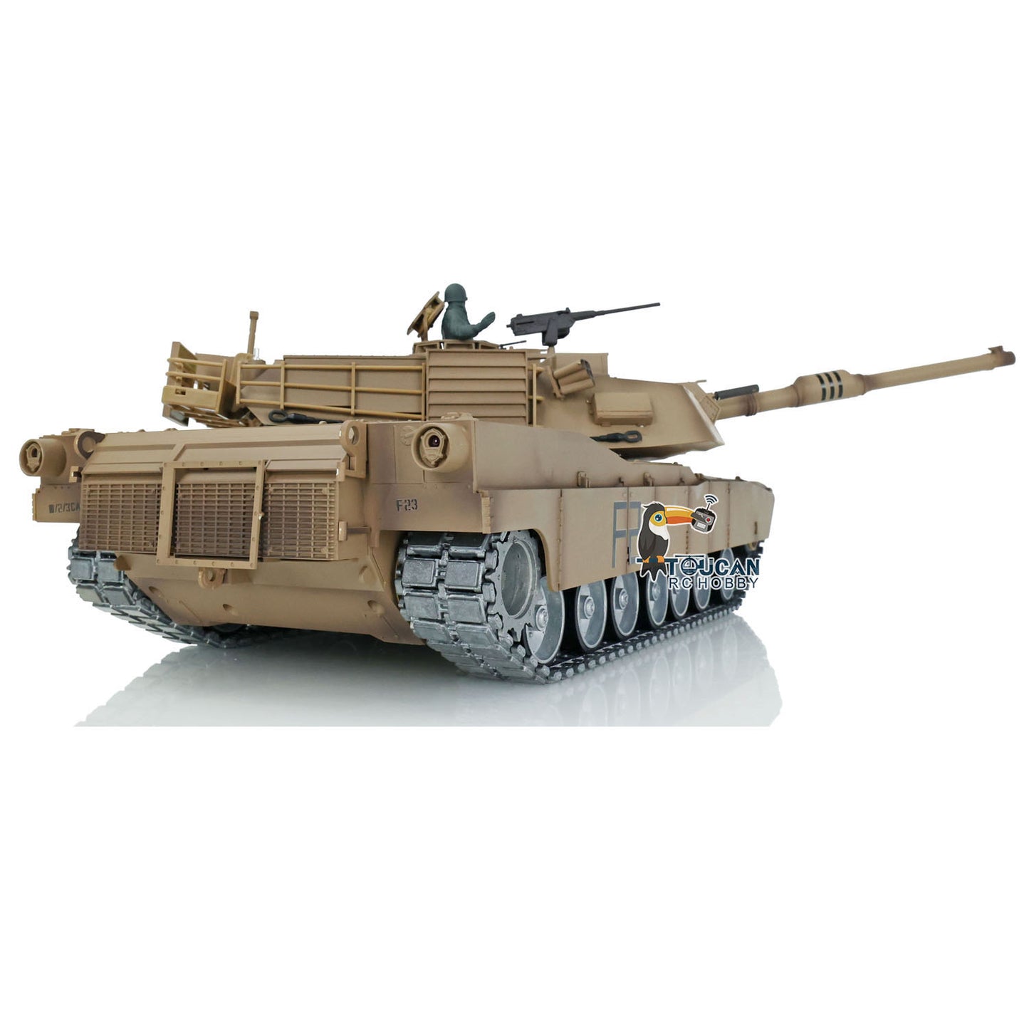 1:16 Scale Henglong 7.0 Customized Abrams M1A2 RC Tank RTR Model 3918 360Degrees Turret Barrel Recoil Metal Tracks Driving Wheels