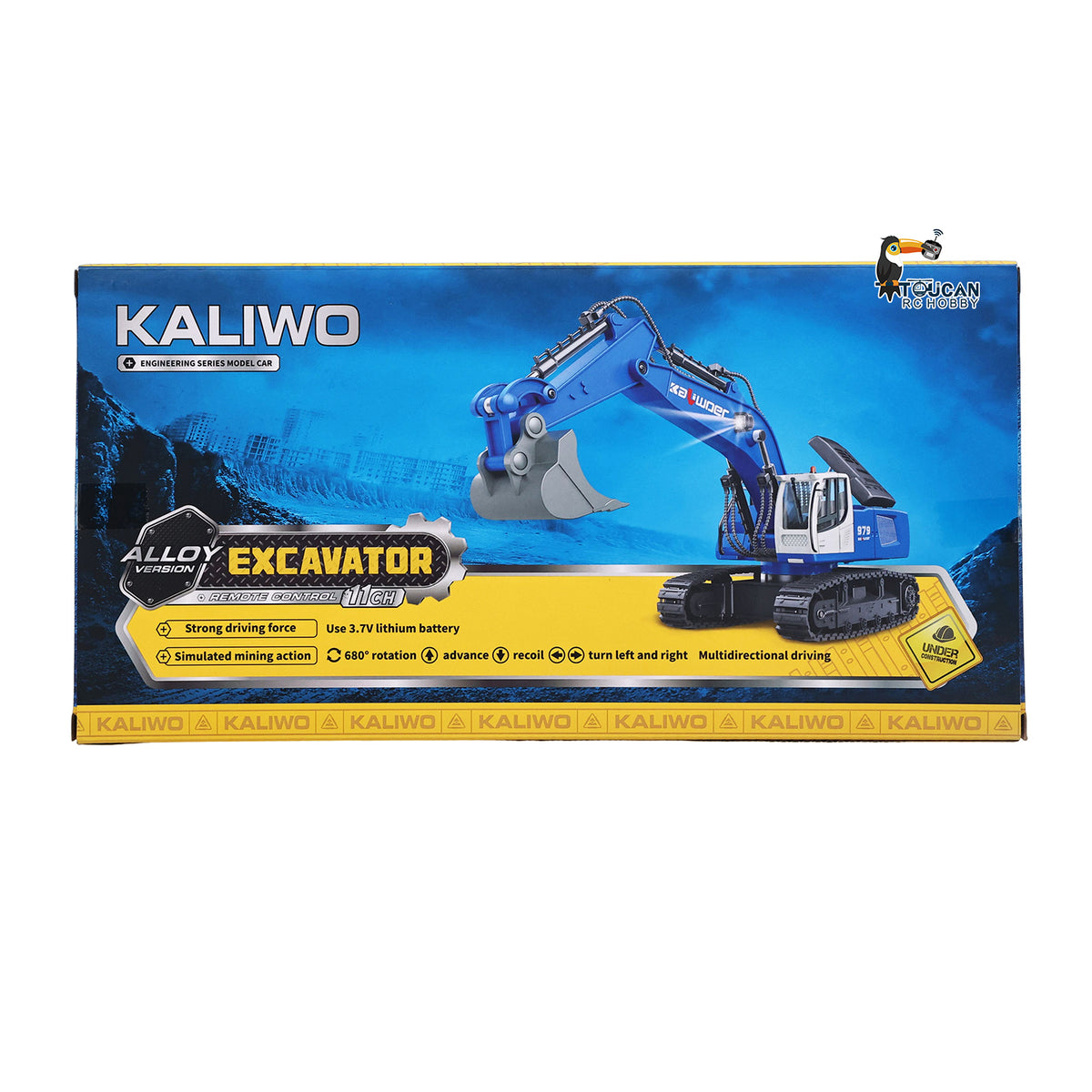 TOUCAN RC HOBBY HUINA 1/18 RC 13550 Remote Control Excavator 11CH 350?? Rotation RC Digger 2.4G Radio Battery Light Sound USB Charger
